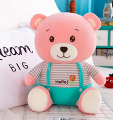 Іграшка-подушка ведмедик «Hello» з пледом 3 в 1 Рожевий