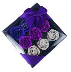 Подарочный набор с розами из мыла Soap Flower 9 шт Фиолетовый
