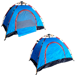 Палатка полуавтомат 4-х местная Черная с синим