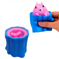 Іграшка-антистрес Pop It Фуфлік — білка, що вистрибує, синя