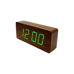 Электронные цифровые часы VST 865 Коричневые с зеленой подсветкой