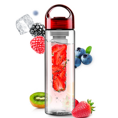 Пляшка для води Fruit Bottle із контейнером для фруктів 800 мл Червона