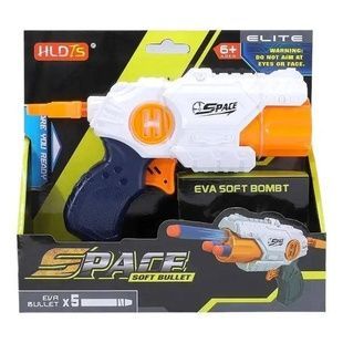 Пистолет игрушечный с мягкими патронами 5шт Space Soft Bullet Белый