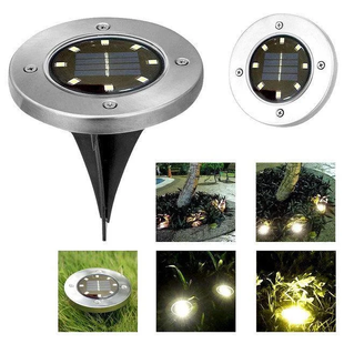 Вуличні ліхтарі на сонячній батареї 4 шт 8 діодів Disk lights