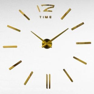 Настінний годинник "Зроби сам" великий без цифр 3D DIY CLOCK Gold