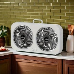 Вентилятор настольный двойной LY-879 F8 Белый с черным