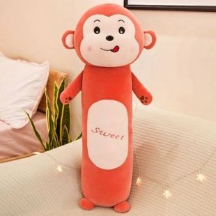 Игрушка батон Обезьянка 70 см Розовая