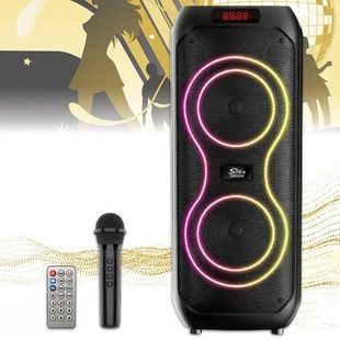 Бездротова колонка з RGB підсвічуванням 40Вт Bluetooth, AUX, USB SPS ZQS8255 Чорна