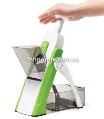 Измельчитель овощей SAFE SLICE MANDOLINE Ручная овощерезка с контейнером Серый
