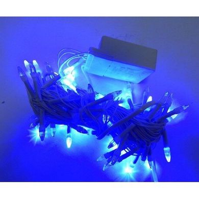 Гирлянда Нить LED 100, синий, белый провод