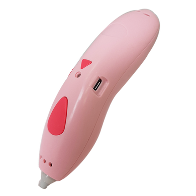 3Д ручка аккумуляторная с трафаретами и пластиком для рисования 3Д Pen Розовая