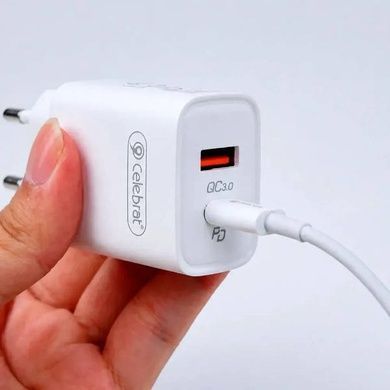 Зарядний пристрій 20W USB/C C-H15 Fast CELEBRAT Біле