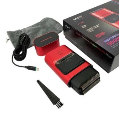 Электробритва аккумуляторная с двойным лезвием 2000mAh VGR V-307 RED Красная