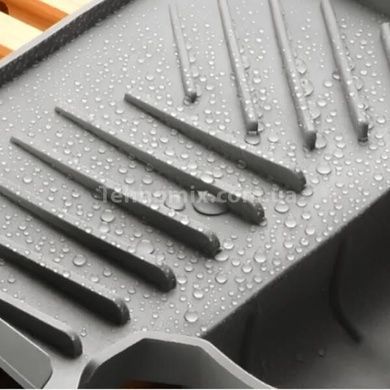 Килимок-бризковик на раковину з кишеньками для губки Drain pan Сірий