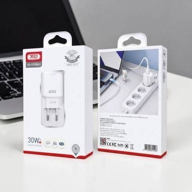 Сетевое зарядное устройство блок питания XO CE05 PD30W+QC3.0 18W fast charger Белое