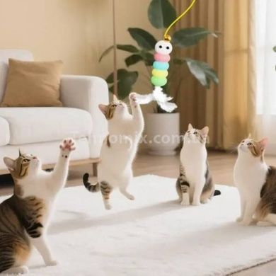 Іграшка для кішок підвісна автоматична pet toy ball AND1490 Різнокольорова