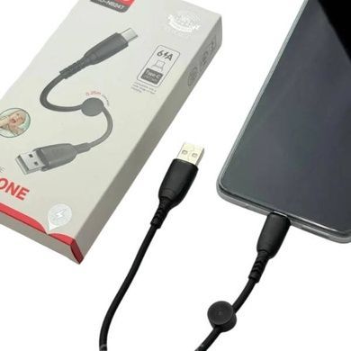 Кабель XO NB247 Suluo Series Portable Silicone 6A Type-c Data Cable L=25cm Черный