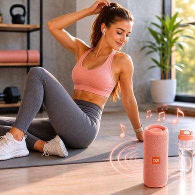 Bluetooth-колонка акумуляторна 1200mAh 66x68x171, 5мм TiG TG365 Рожева