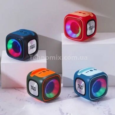 Колонка Bluetooth кубик c функцией speakerphone с радио TG359 Зеленая с оранжевым