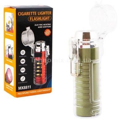 Ліхтар запальничка акумуляторний white+red+RGB 8811-COB Прозорий
