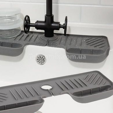 Килимок-бризковик на раковину з кишеньками для губки Drain pan Сірий