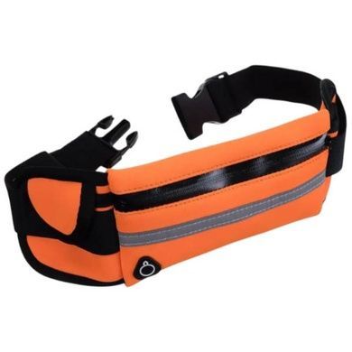 Сумка для бега на пояс RunningBag с карманом на бутылку Оранжевая