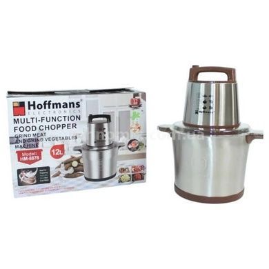 Електричний подрібнювач з металевою чашею Hoffmans 12L 4800W HM-8878 Коричневий