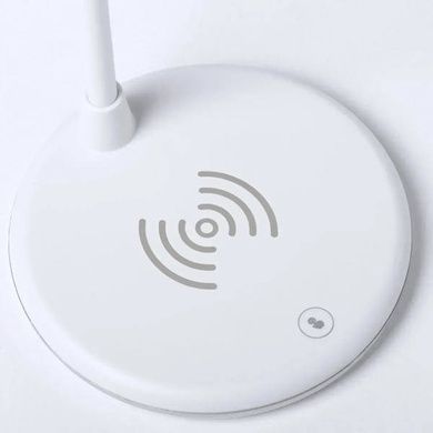 Лампа настольная с динамиком и беспроводной зарядкой для телефона MD-088 Белая