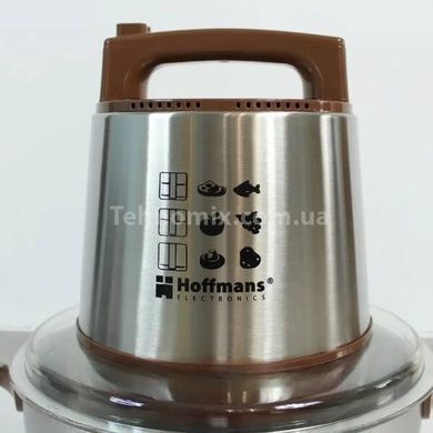 Електричний подрібнювач з металевою чашею Hoffmans 12L 4800W HM-8878 Коричневий