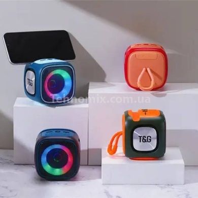 Колонка Bluetooth кубик c функцией speakerphone с радио TG359 Зеленая с оранжевым