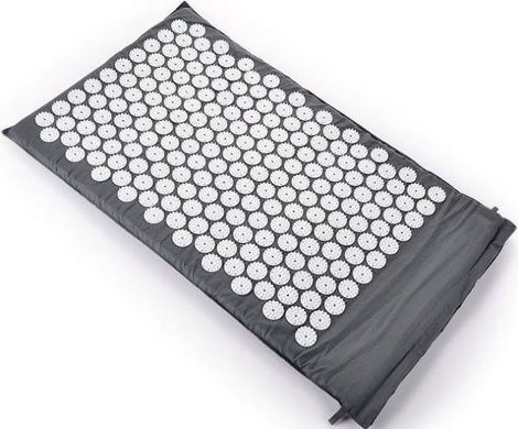 Акупунктурний масажний килимок Acupressure Mat Bed or of Nails Сірий