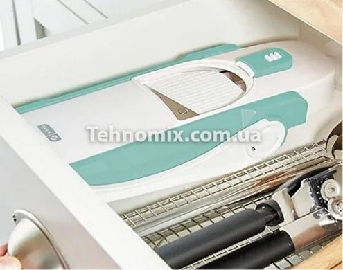 Измельчитель овощей SAFE SLICE MANDOLINE Ручная овощерезка с контейнером Серый