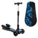 Самокат трехколесный с парогенератором и музыкой, складной руль Best Scooter MAXI Голубые молнии
