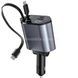 Зарядний пристрій зі шнурами та USB у прикурювач автомобіля QC 3.0 PD Чорне