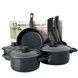 Набор посуды + кухонные принадлежности 13 предметов Cookware Set Черный