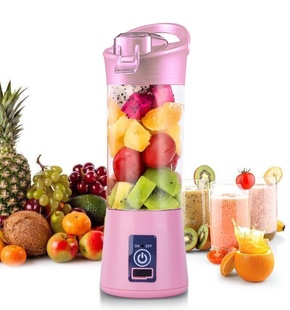 Блендер Smart Juice Cup Fruits USB Розовый 2 ножа