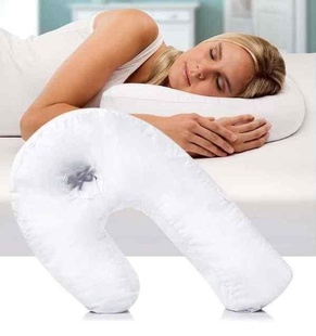 Подушка ортопедична з отвором для вуха Side Sleeper White