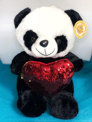 Плюшевый мишка Панда с сердцем в подарочной упаковке р-р S