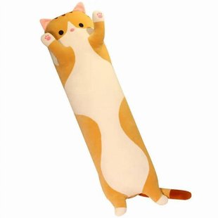 М'яка іграшка-подушка Кіт Батон обіймашка 70см Коричневий