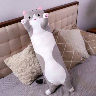 Игрушка мягкая обнимашка Кот-батон 150см Серый