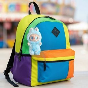 Игрушка-брелок Лабубу со съемными одежками H-17см YF 004 E Голубая
