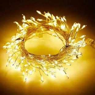 Гірлянда "Роса" срібний дріт пухнастий USB з пультом д/в 50м 500LED