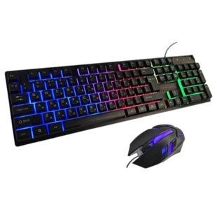Клавиатура с мышкой проводная с подсветкой GK110+Jedel Черная