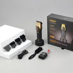 Тример з LED-дисплеєм та 4 змінними насадками VGR V-885T GOLD Чорний із золотим