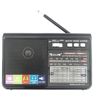 Акумуляторний радіоприймач USB Flash, SD card GOLON RX1313 Чорний