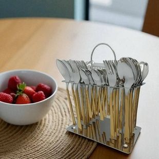 Набір столових приладів на 12 персон/36пр рифлений із золотистим декором CUTLERY SET CD-01