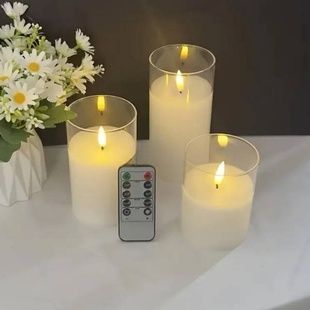 Набір LED свічок 3шт 10, 12.5, 15см з пультом MA765