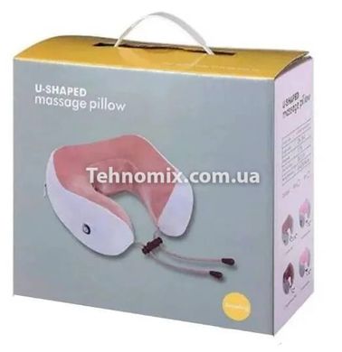 Електричний масажер для шиї U-Shaped Massage Pillow SHAKE WM-003 Рожевий
