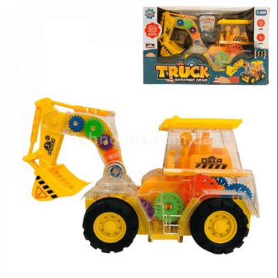 Іграшка Трактор з шестернями з підсвічуванням та звуком Truck Rotating Gear Жовтий