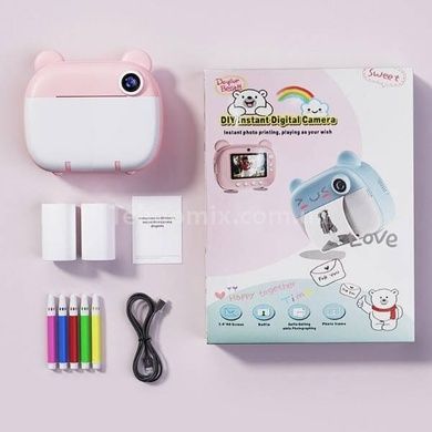 Детский фотоаппарат моментальной печати DIY Instant Digital Camera Розовый